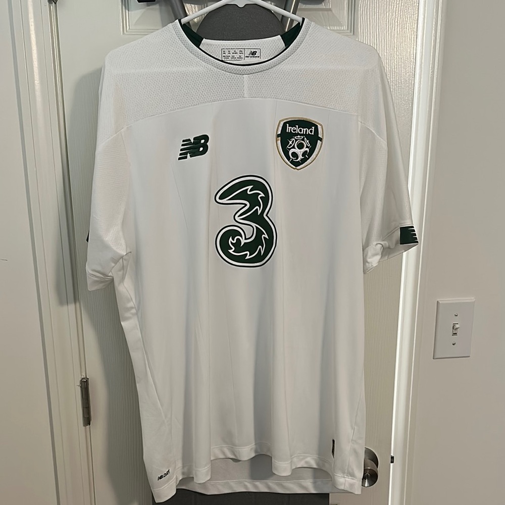 New Balance White and Green Ireland Jersey